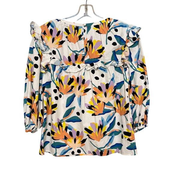 Crosby by Molly Burch Blouse Mae Top in Island Lillies Small - Picture 6 of 6